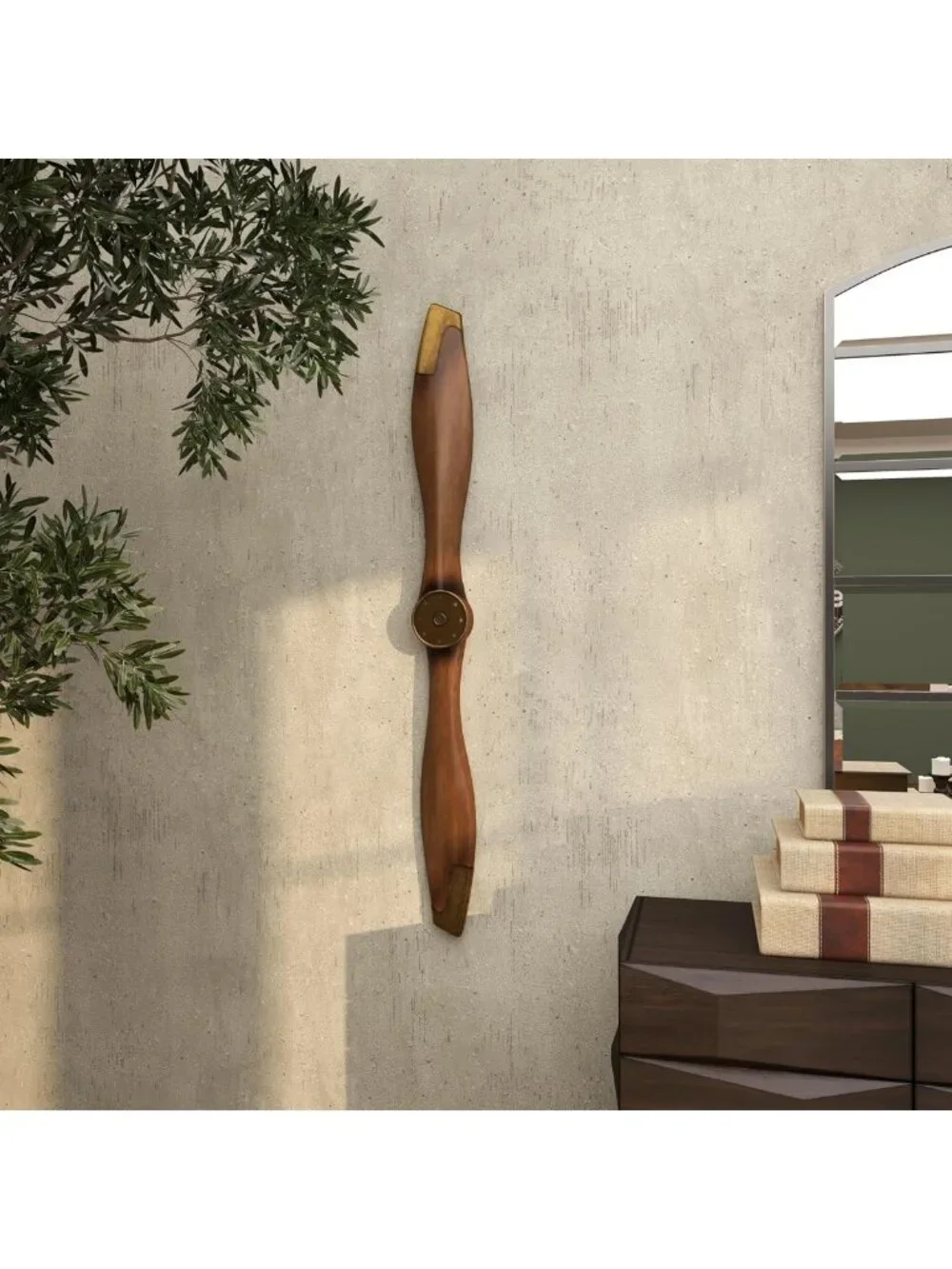 Vintage Metal Airplane Propeller Wall Art Decor - 2 Blade Aviation Sculpture, 48